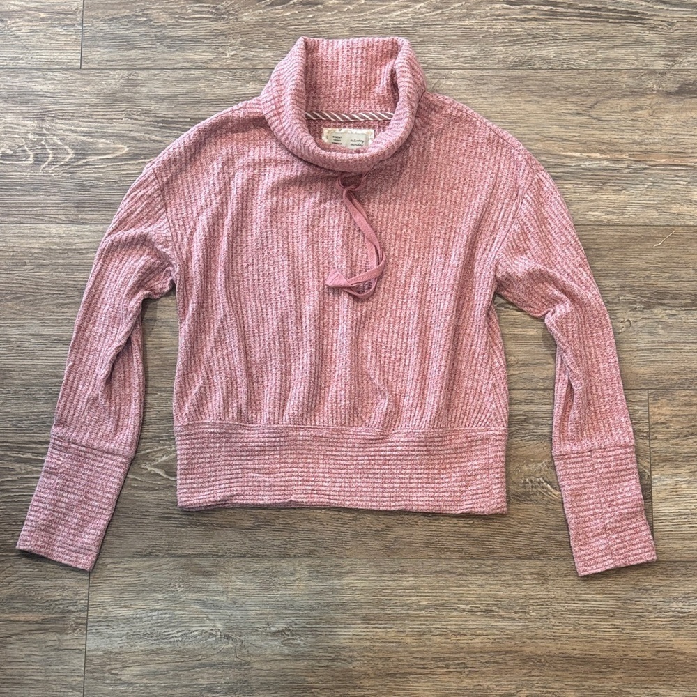 Saturday Sunday Cowl Neck Waffle Pullover Women's Size Medium EUC